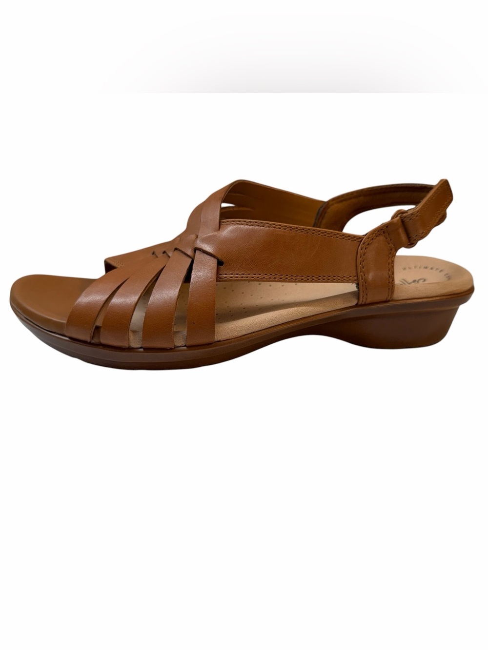 Clarks Loomis Cassey Tan Leather Comfort Sandals Women’s 7M NEW - Picture 8 of 9